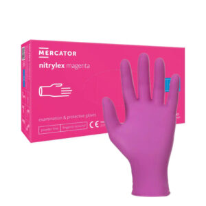 NITRYLEX - magenta ROZMIAR M 100 szt. rękawice diagnostyczne, nitrylowe, bez-pudrowe, różowe