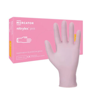 NITRYLEX - pink ROZMIAR XS 100 szt rękawice diagnostyczne i ochronne, nitrylowe, bez-pudrowe, różowe