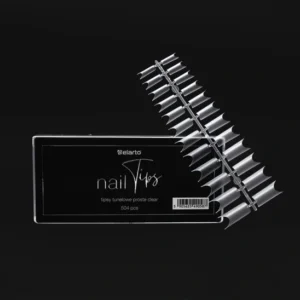 ELARTO - Tipsy tunelowe proste clear Nail Tips do przedłużania paznokci 504szt-