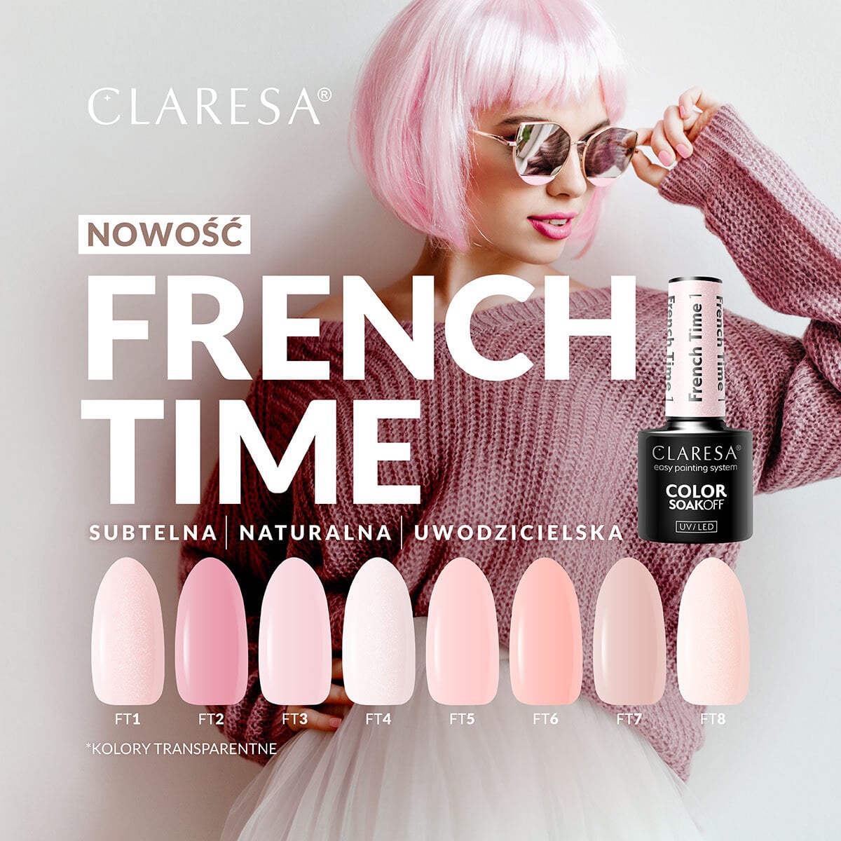 CLARESA - Claresa Lakier hybrydowy French Time 8 - 5g - Image 3