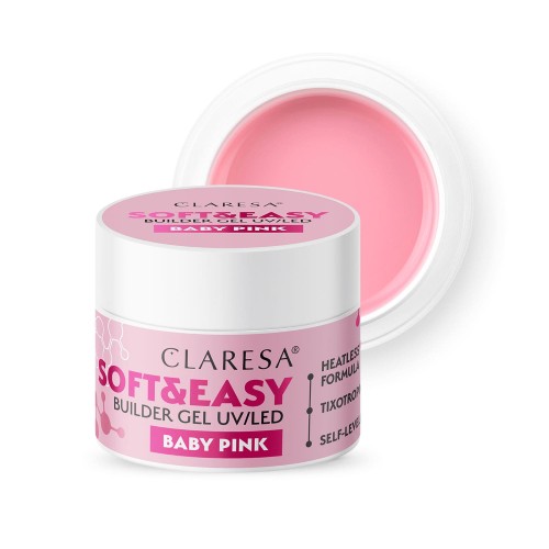 CLARESA - Claresa Żel budujący SOFT&EASY builder gel baby pink 90g