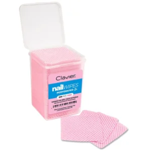 CLAVIER - Waciki bezpyłowe perforowane do manicure w pudełku 200szt. – różowe