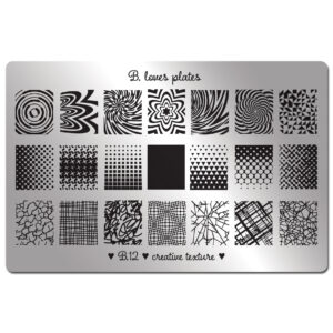 B. LOVES PLATES - B.12 creative texture – DUŻA płytka do stempli gradient watermarble