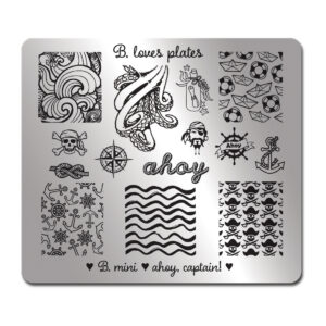 B. LOVES PLATES - B.mini ahoy, captain – MAŁA płytka do stempli marynarskie morskie wzory