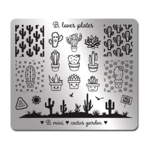 B. LOVES PLATES - B.mini cactus garden – MAŁA płytka do stempli kaktusy sukulenty