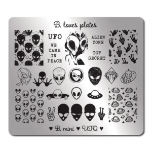B. LOVES PLATES - B.mini UFO – MAŁĄ płytka do stempli obcy kosmici