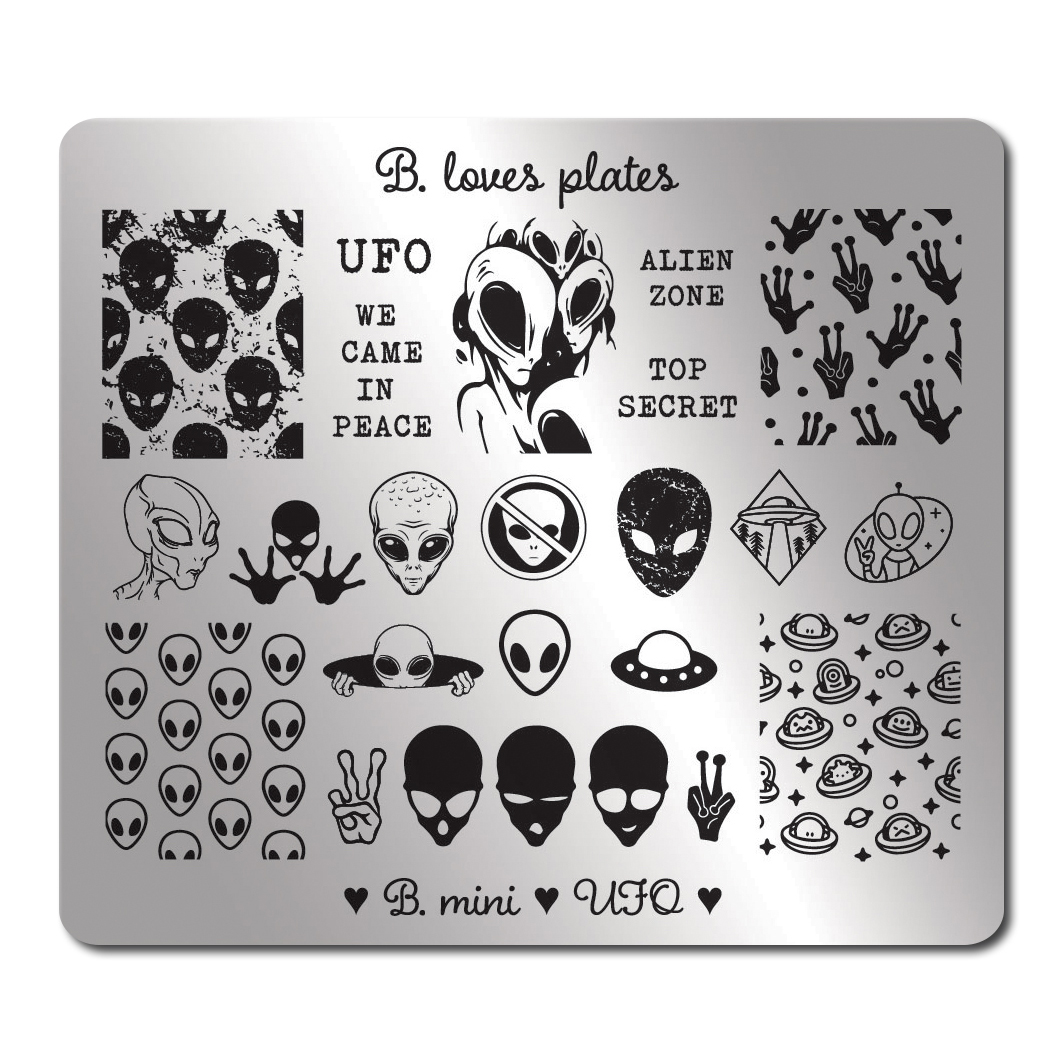 B. LOVES PLATES - B.mini UFO – MAŁĄ płytka do stempli obcy kosmici