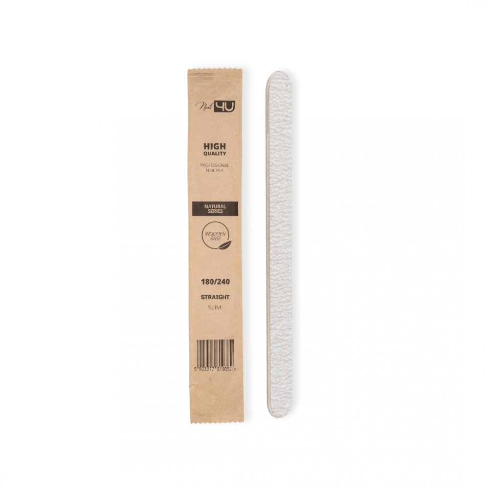 NAIL4U - Zestaw - Pilnik Slim NATURAL II prosty 180/240 (komplet 50 sztuk)