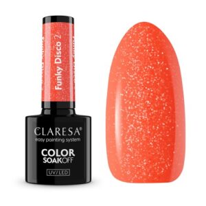 CLARESA - Lakier hybrydowy Funky disco 2 Orange pop -5g