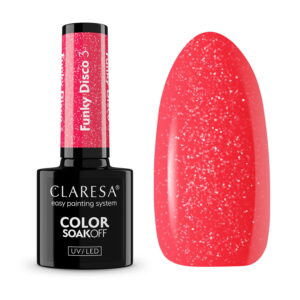 CLARESA - Lakier hybrydowy Funky disco 3 Coral twist -5g