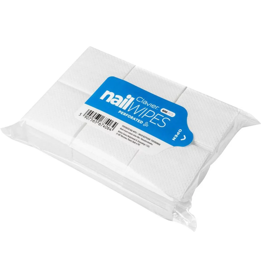 CLAVIER - Waciki bezpyłowe do manicure, perforowane Clavier Nail Wipes – 1 warst. 600 szt.