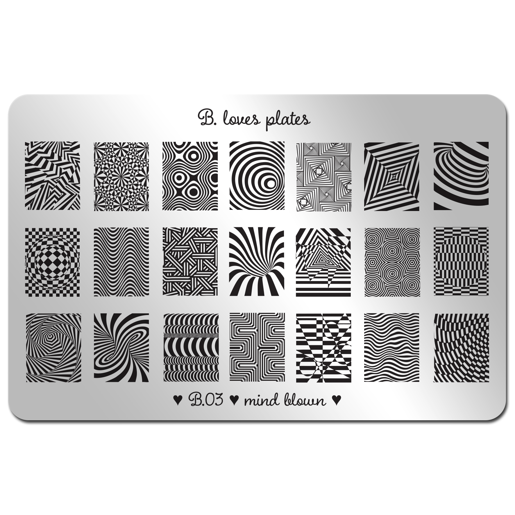 B. LOVES PLATES - B.03 mind blown – płytka do stempli iluzje optyczne labirynt
