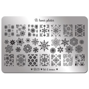 B. LOVES PLATES - B.05 let it snow – płytka do stempli śnieżynki święta zima