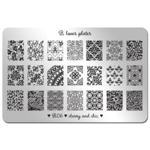 B. LOVES PLATES - B.06 classy and chic – płytka do stempli ornamenty eleganckie wzory