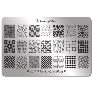 B. LOVES PLATES - B.07 beauty of simplicity – płytka do stempli geometryczne proste wzory