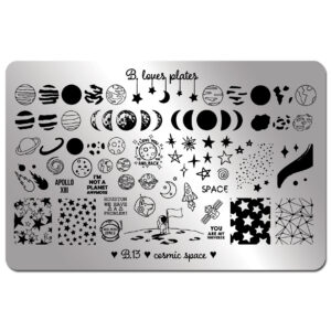 B. LOVES PLATES - B.13 cosmic space – płytka do stempli galaxy kosmiczne wzory