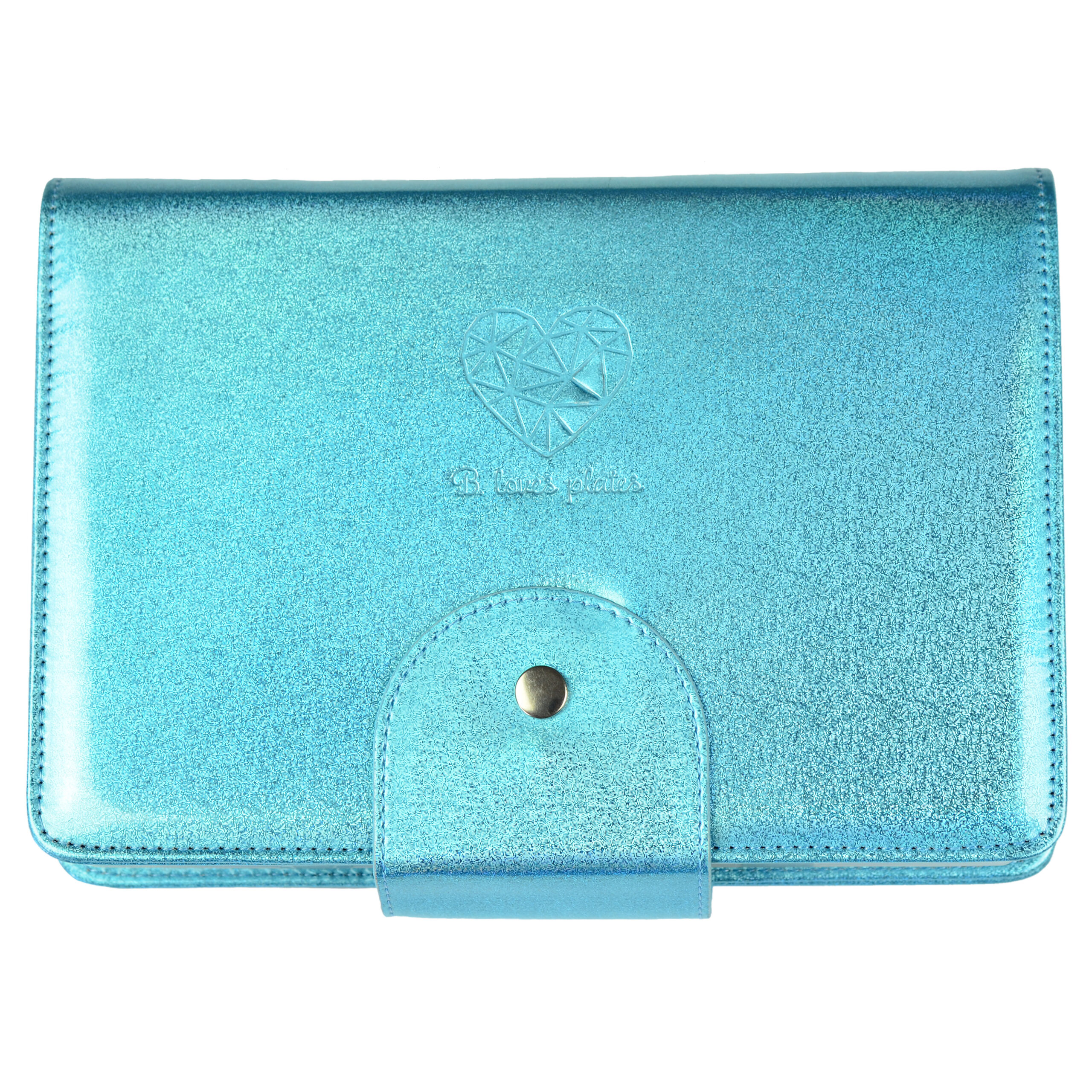 B. LOVES PLATES - Organizer na płytki BIG – HOLO glitter niebieski