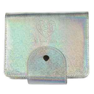 B. LOVES PLATES - Organizer na płytki XL – HOLO glitter srebrny