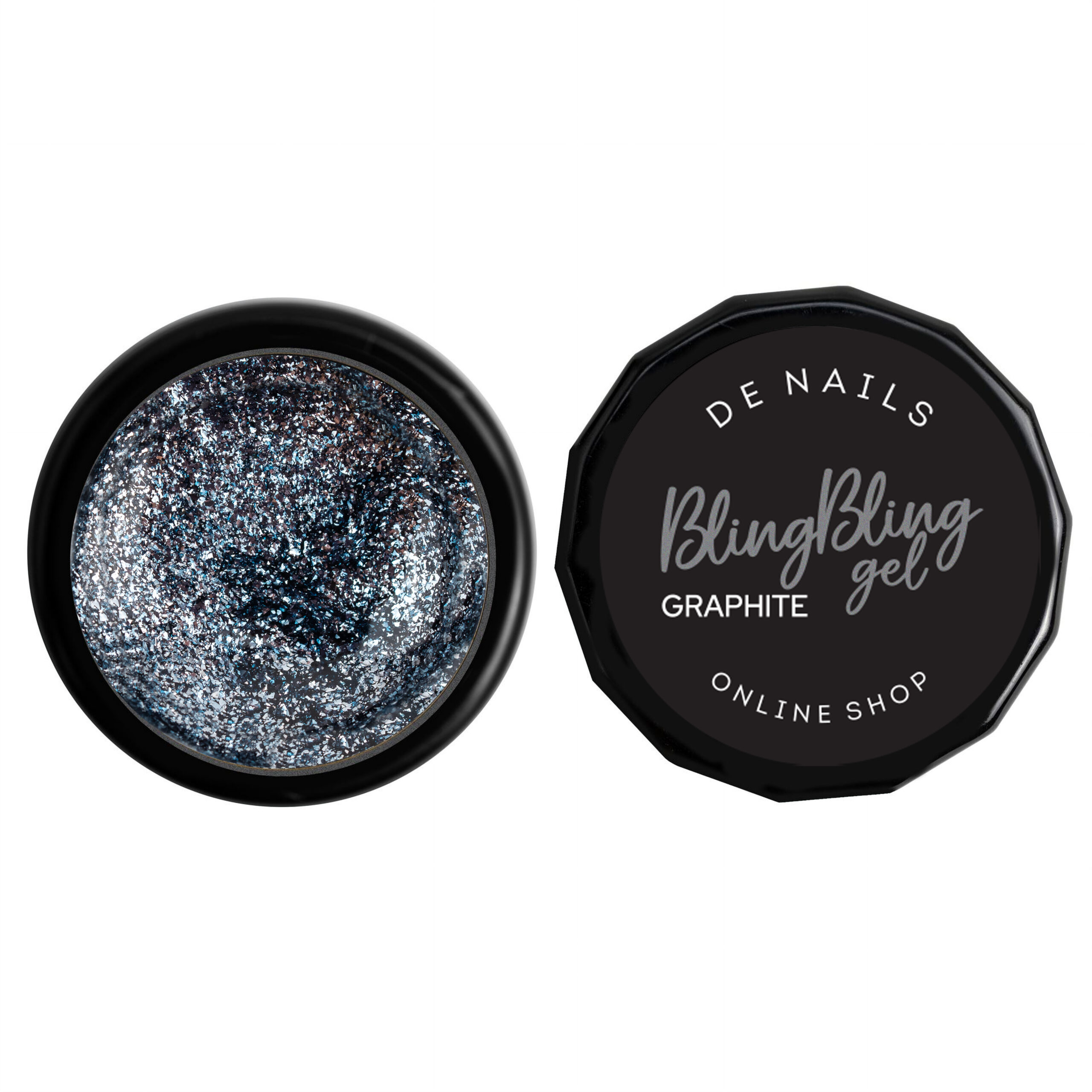 DE NAILS - Bling Bling Gel Graphite 6g - Image 2