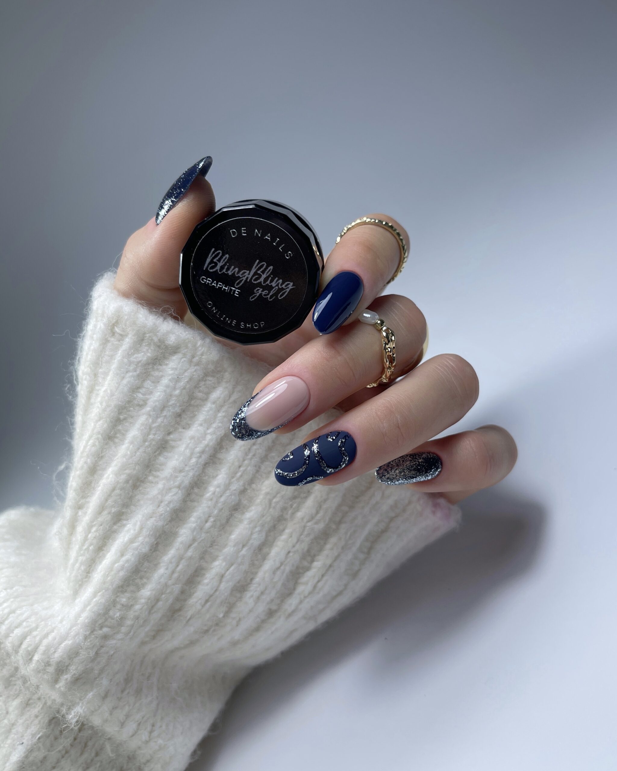 DE NAILS - Bling Bling Gel Graphite 6g - Image 5