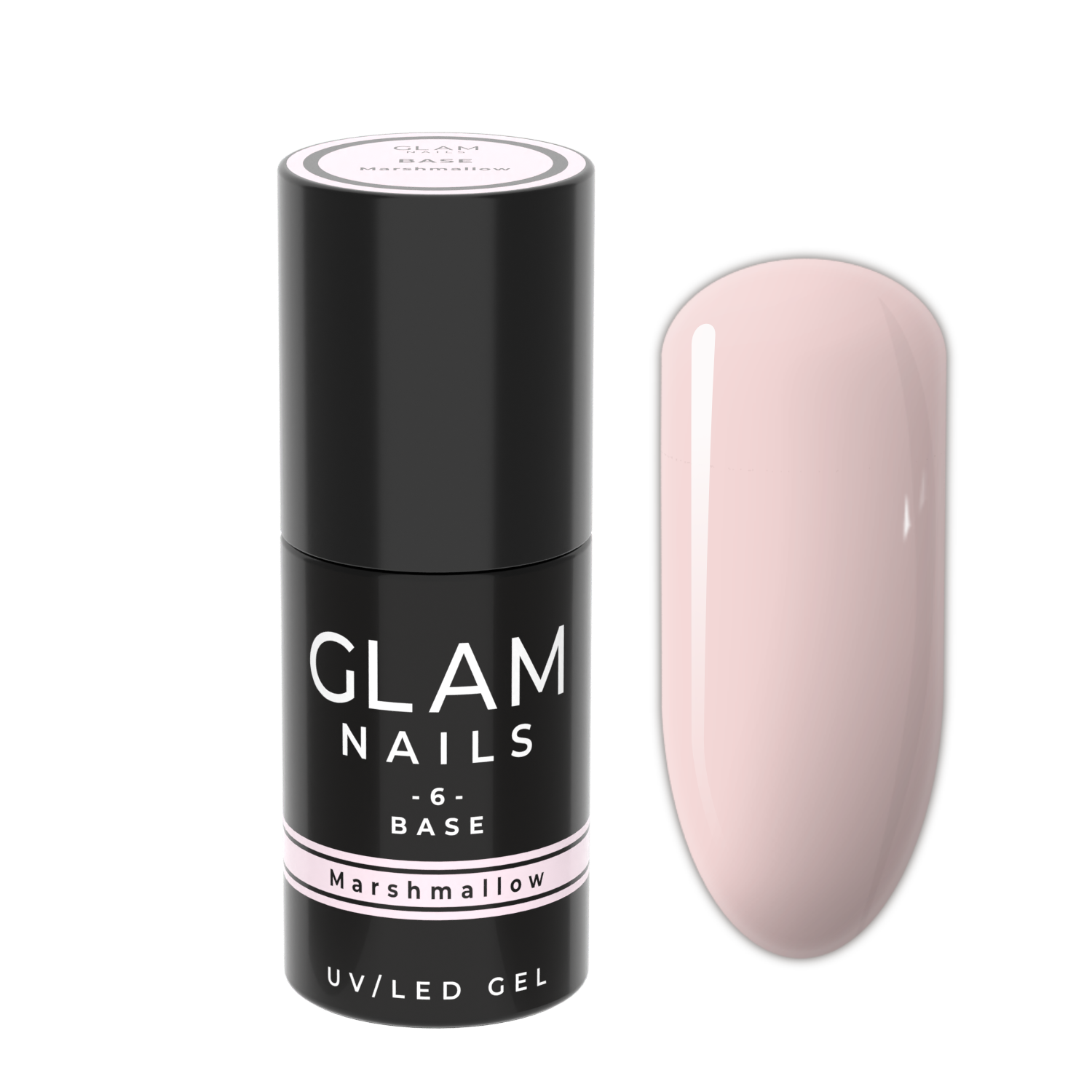 GLAM NAILS – Baza hybrydowa 6 Marshmallow 6ml