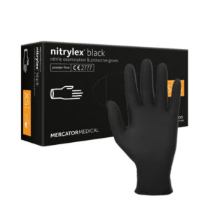 NITRYLEX -  black ROZMIAR XS rękawice diagnostyczne i ochronne, nitrylowe, bez-pudrowe, czarne