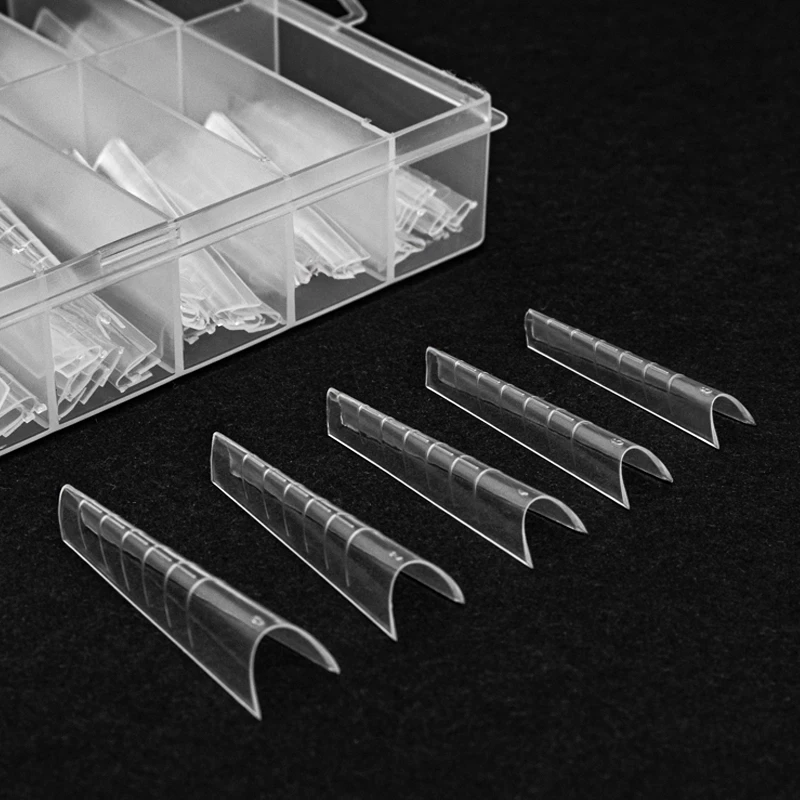 ELARTO - Formy dolne Dual Forms Almond Clear do przedłużania paznokci 120szt - Image 2