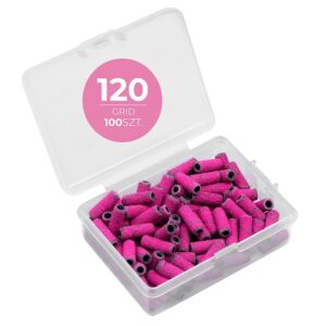 CLAVIER - Nakładki ścierne na mini Mandrel 3 mm, gradacja 120, do manicure, pedicure, (100 sztuk)