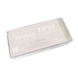 NAILU - Tipsy kwadratowe mleczne 504 szt 12 rozmiarów