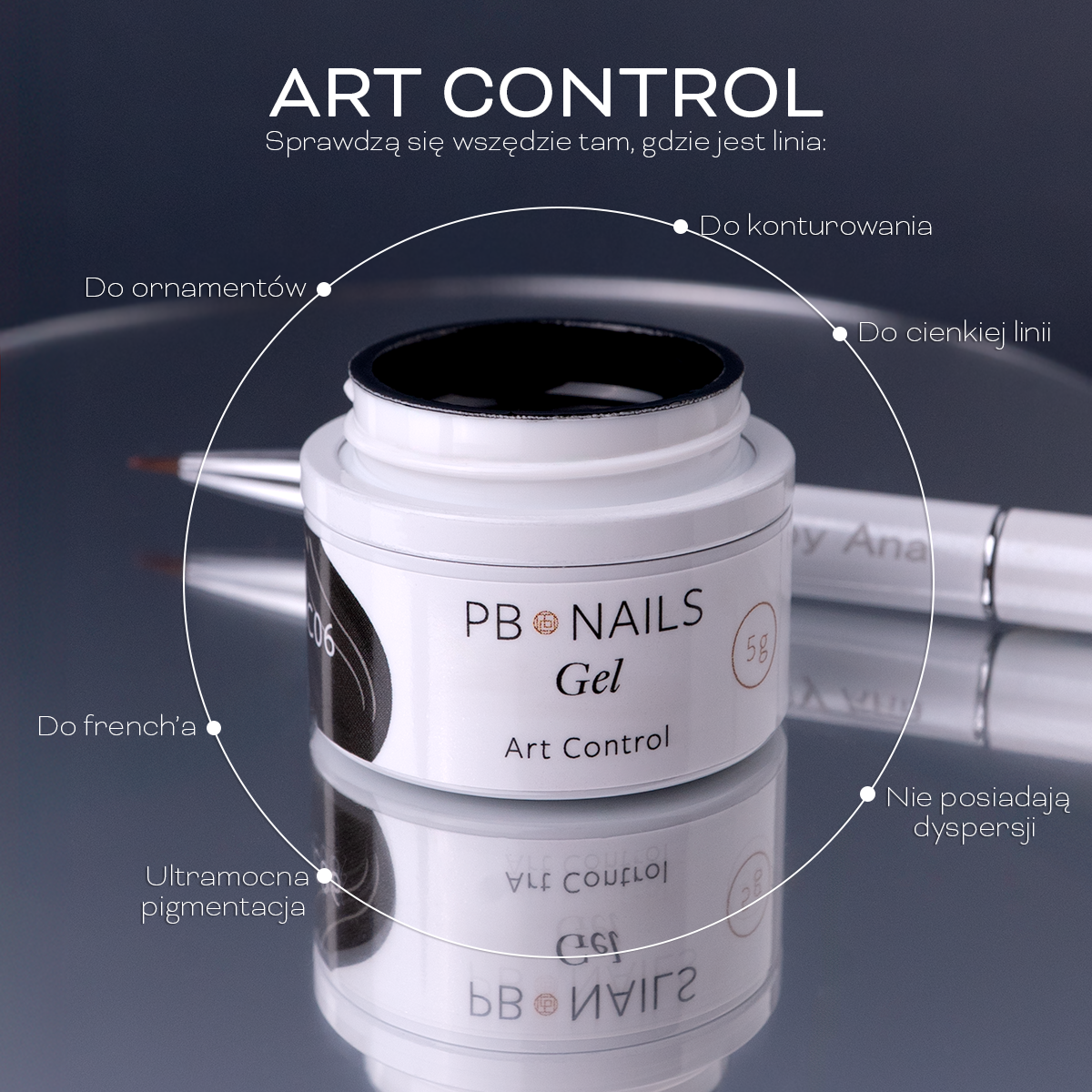 PB NAILS - Żel do zdobień Art Control AC03 CZERWONY - Image 4